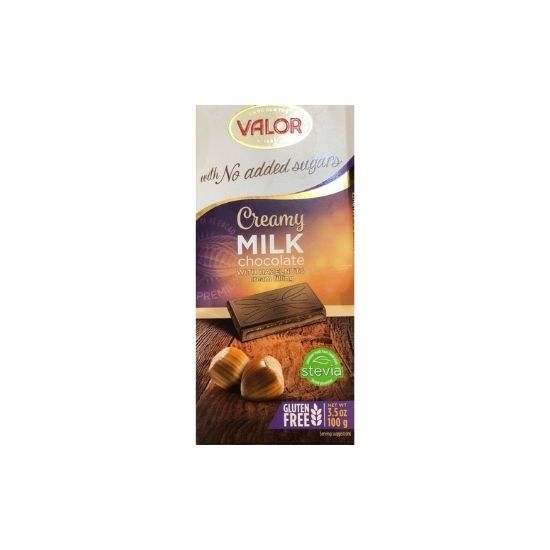 Picture of VALOR STEVIA HAZELNUT MILK CHOCLATE 100GR